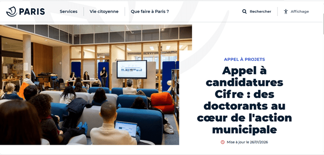 J-10 avant la fin de l’appel à candidatures Cifre de la Ville de Paris !
